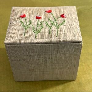Embroidered Floral jewelry/storage Box